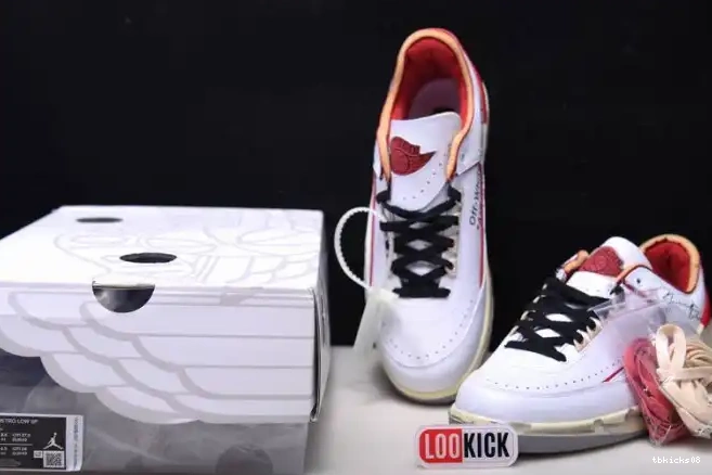 Reps TBkick DJ4375-106 Off-White 2 Low Retro White Red SP Jordan 0407